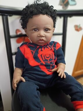 Black & Red Spider Graphic Baby Doll - Kids Toy